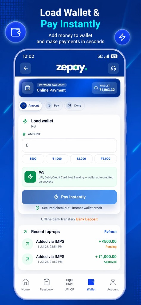 Load Wallet & Pay Instantly